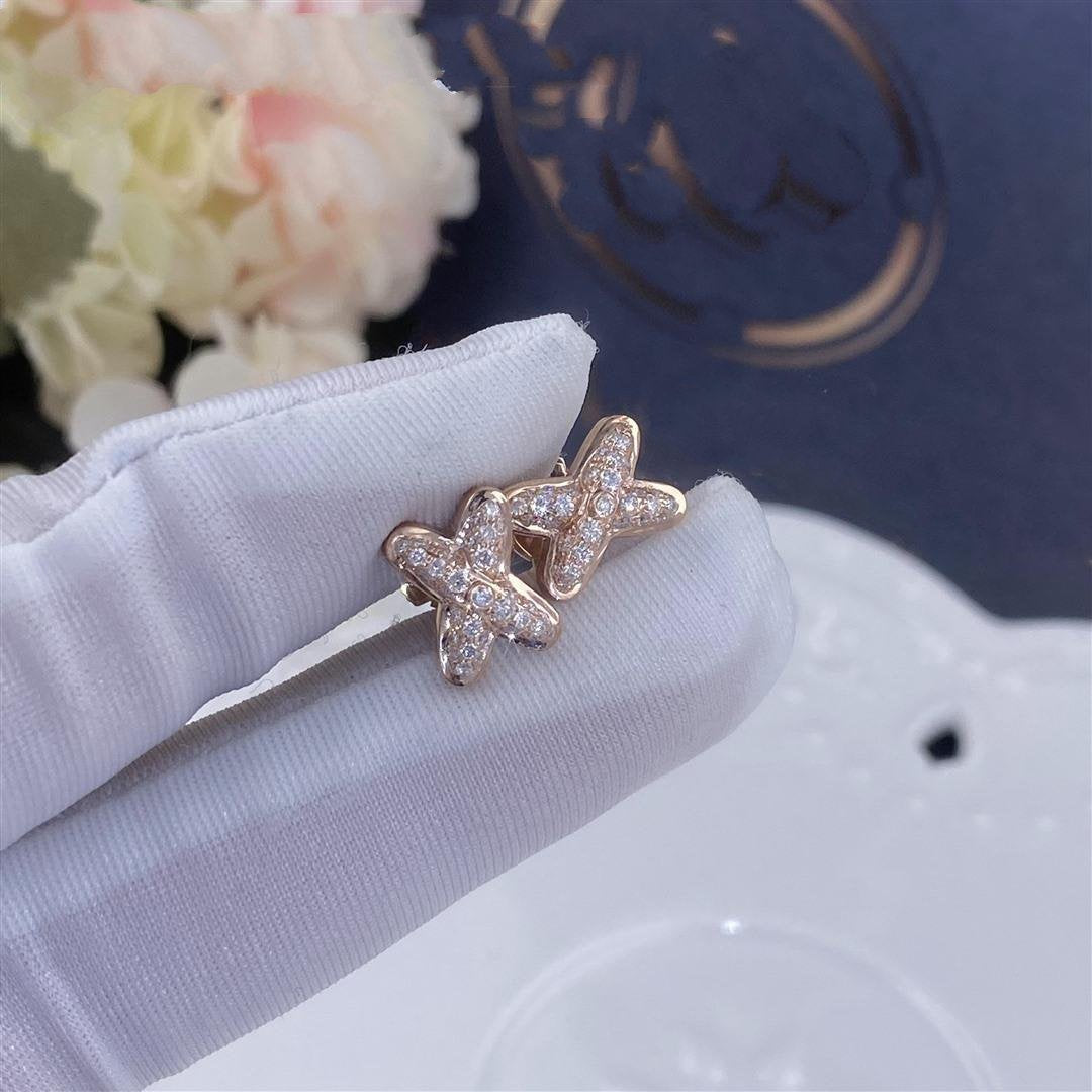 [Everoly JW]JEUX DE PINK GOLD DIAMOND EARRINGS