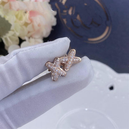 [Everoly JW]JEUX DE PINK GOLD DIAMOND EARRINGS