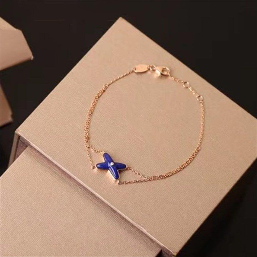 [Everoly JW]JEUX BRACELET BLUE AGATE PINK GOLD 1 DIAMOND