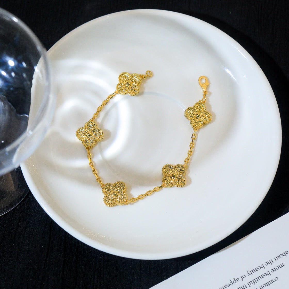 [Everoly JW]CLOVER 5 MOTIFS BRONZING BRACELET