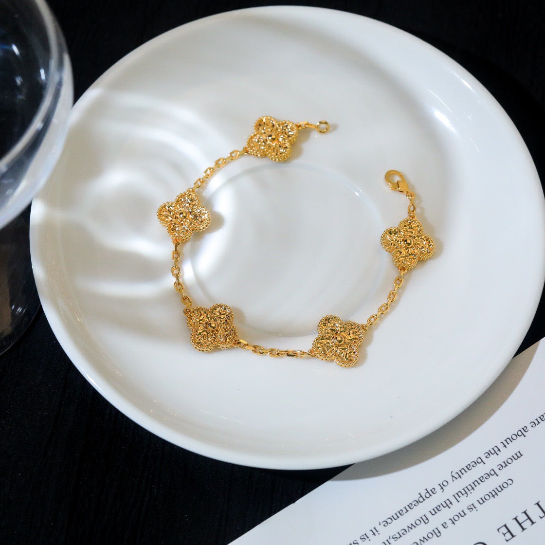 [Everoly JW]CLOVER 5 MOTIFS BRONZING BRACELET