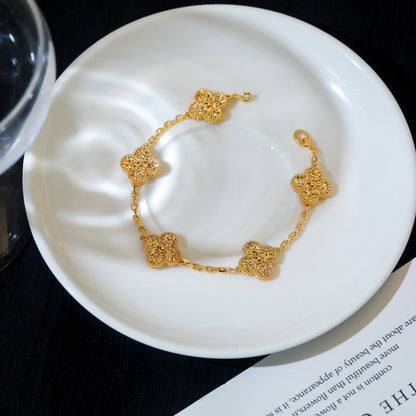 [Everoly JW]CLOVER 5 MOTIFS BRONZING BRACELET