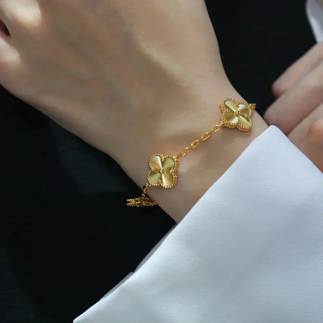 [Everoly JW]CLOVER 5 FLOWERS LASER BRACELET