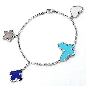[Everoly JW]LUCKY SPRING SILVER BRACELET 4 MOTIF