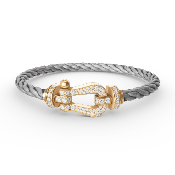 [Everoly JW]FORCE LARGE HORSESHOE FULL DIAMOND BRACELET GOLD