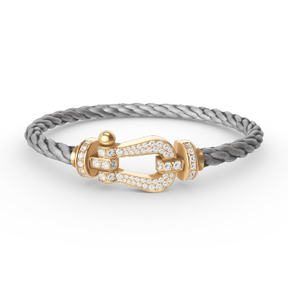 [Everoly JW]FORCE LARGE HORSESHOE FULL DIAMOND BRACELET GOLD