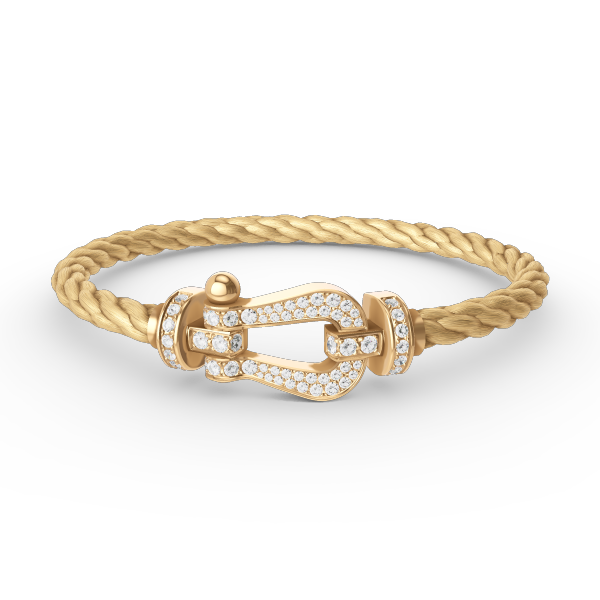 [Everoly JW]FORCE LARGE HORSESHOE FULL DIAMOND BRACELET GOLD