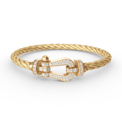 [Everoly JW]FORCE LARGE HORSESHOE FULL DIAMOND BRACELET GOLD