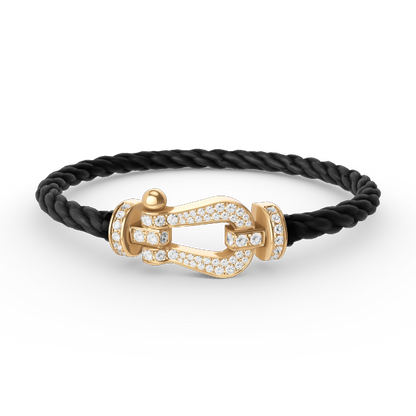 [Everoly JW]FORCE LARGE HORSESHOE FULL DIAMOND BRACELET GOLD