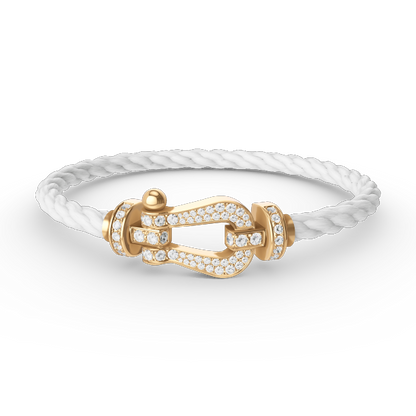 [Everoly JW]FORCE LARGE HORSESHOE FULL DIAMOND BRACELET GOLD