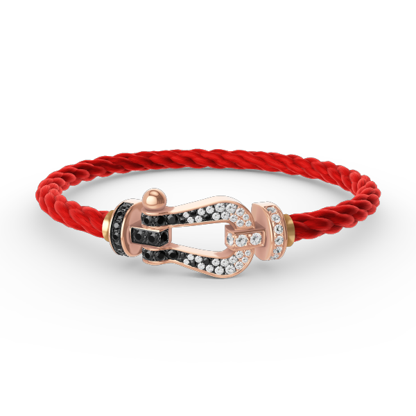 [Everoly JW]FORCE LARGE HORSESHOE BLACK WHITE DIAMOND BRACELET ROSE GOLD