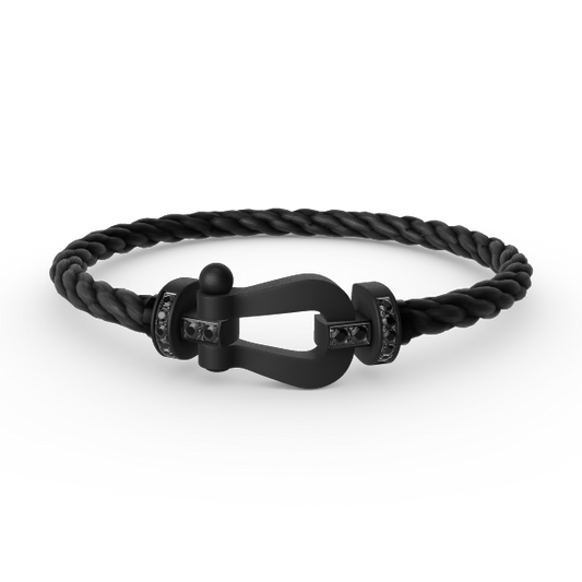 [Everoly JW]FORCE LARGE SERIES HORSESHOE BLACK SAMURAI BRACELET