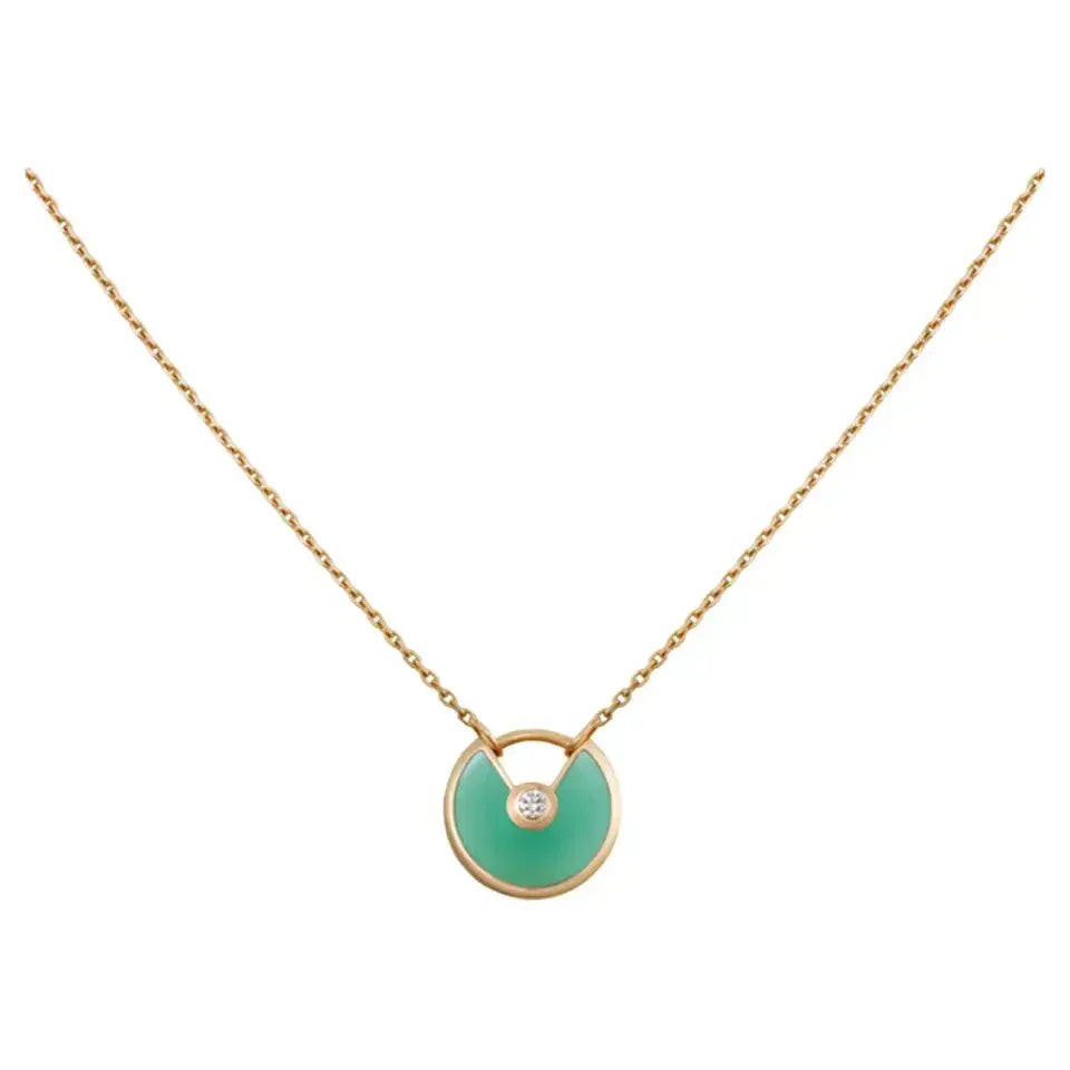 [Everoly JW]AMULETTE GOLD MALACHITE NECKLACE