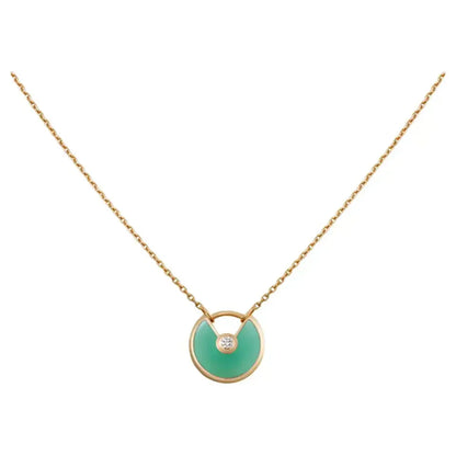 [Everoly JW]AMULETTE GOLD MALACHITE NECKLACE