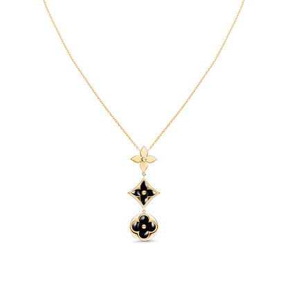 [Everoly JW]STAR AND SUN ONYX PINK GOLD NECKLACE