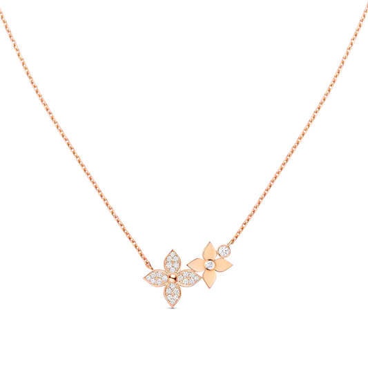 [Everoly JW]STAR BLOSSOM NECKLACE PINK GOLD DIAMONDS