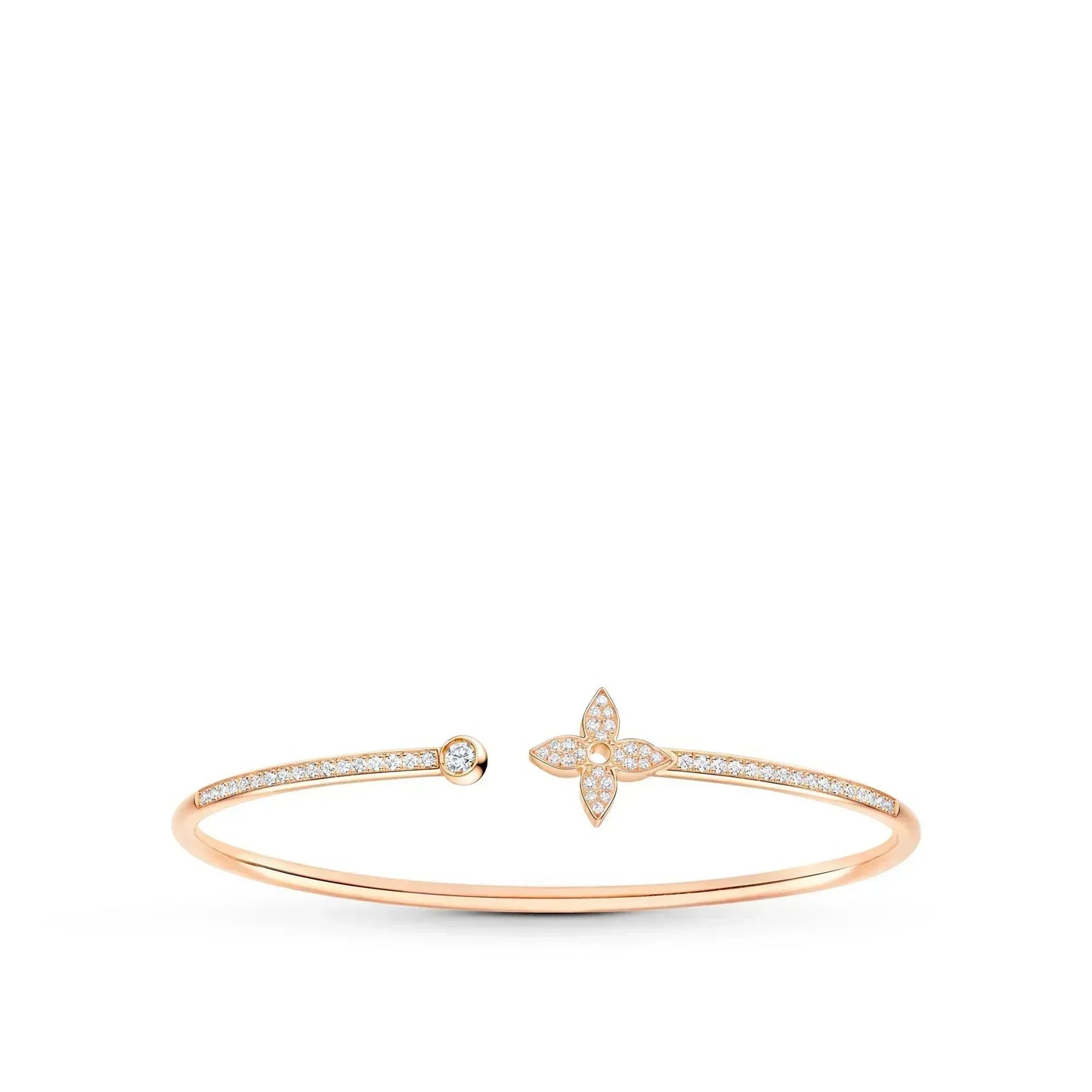 [Everoly JW]IDYLLE PINK GOLD OPEN BRACELET DIAMOND PAVED