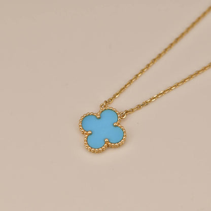 [Everoly JW]CLOVER 15MM VINTAGE TURQUOISE NECKLACE