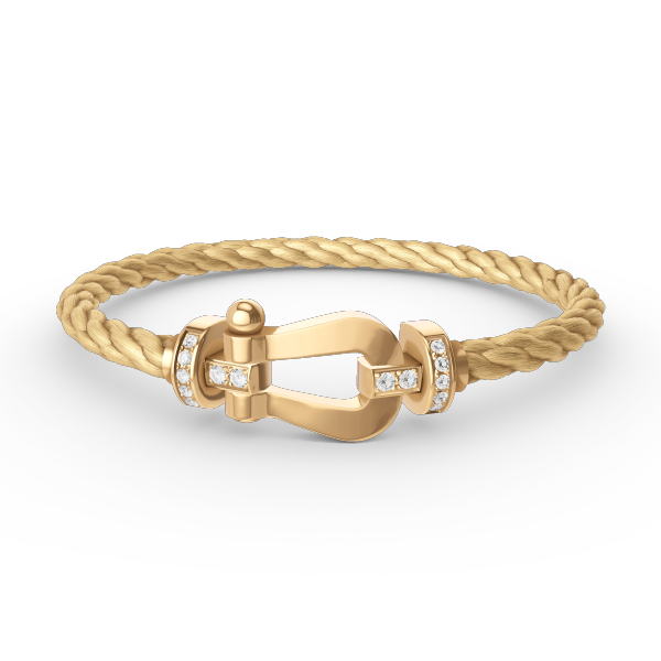 [Everoly JW]FORCE LARGE HORSESHOE HALF DIAMOND BRACELET GOLD