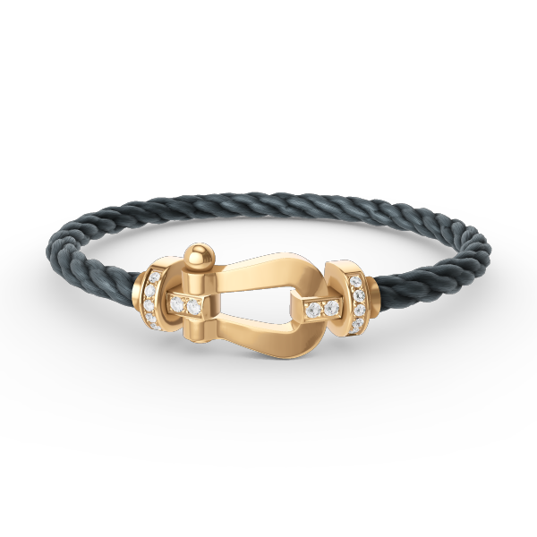 [Everoly JW]FORCE LARGE HORSESHOE HALF DIAMOND BRACELET GOLD