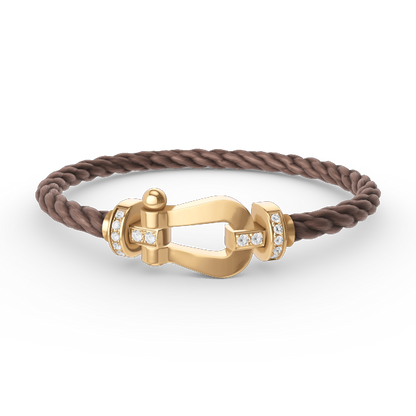 [Everoly JW]FORCE LARGE HORSESHOE HALF DIAMOND BRACELET GOLD
