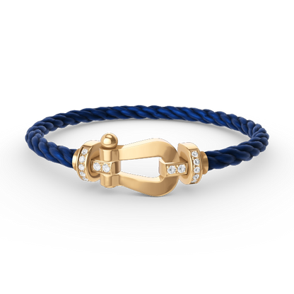 [Everoly JW]FORCE LARGE HORSESHOE HALF DIAMOND BRACELET GOLD