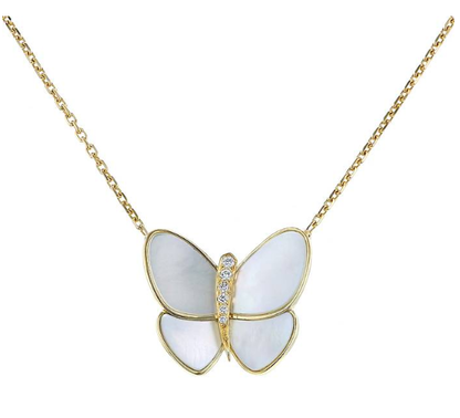 [Everoly JW]BUTTERFLY GOLD MOP DIAMOND NECKLACE