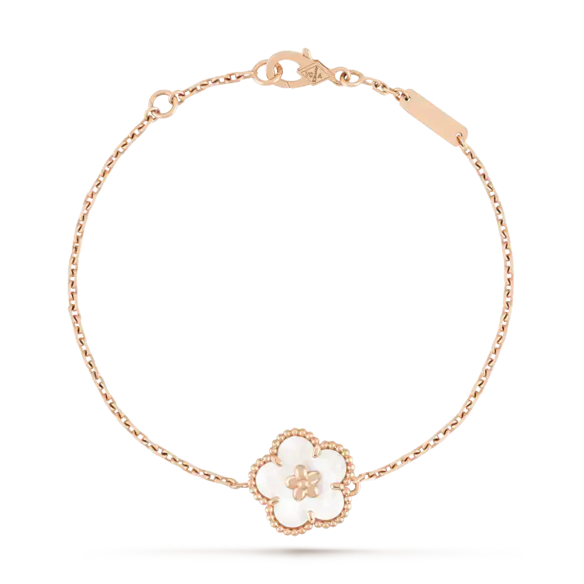 [Everoly JW]LUCKY WHITE MOP PLUM BLOSSOM  BRACELET