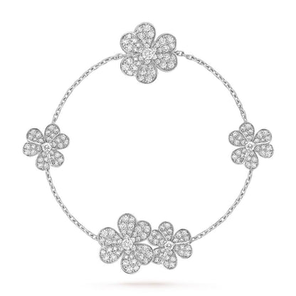 [Everoly JW]FRIVOLE SILVER 5 FLOWERS BRACELET