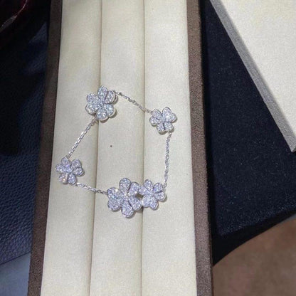 [Everoly JW]FRIVOLE SILVER 5 FLOWERS BRACELET