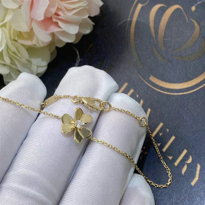 [Everoly JW]FRIVOLE GOLD FLOWER PINK MALACHITE BRACELET