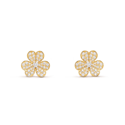 [Everoly JW]FRIVOLE GOLD FLOWER DIAMOND EARRINGS