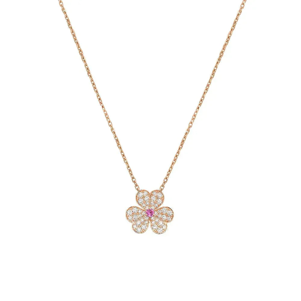 [Everoly JW]FRIVOLE ROSE GOLD FLOWER DIAMOND NECKLACE
