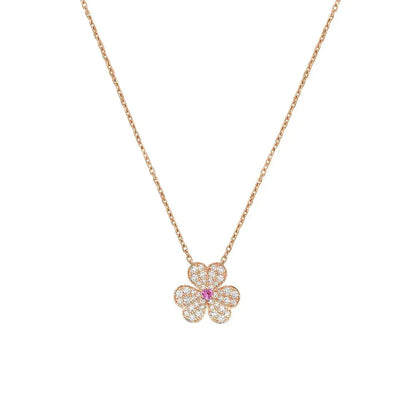 [Everoly JW]FRIVOLE ROSE GOLD FLOWER DIAMOND NECKLACE
