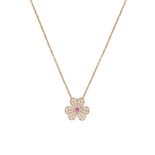 [Everoly JW]FRIVOLE ROSE GOLD FLOWER DIAMOND NECKLACE