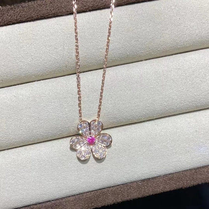 [Everoly JW]FRIVOLE ROSE GOLD FLOWER DIAMOND NECKLACE