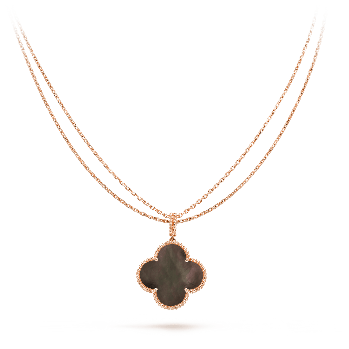 [Everoly JW]CLOVER 25MM GOLD DARK MOP BIG CLOVER NECKLACE