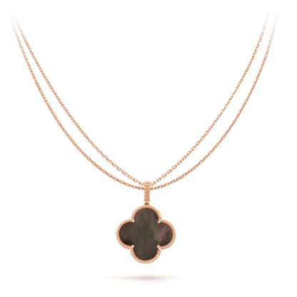 [Everoly JW]CLOVER 25MM GOLD DARK MOP BIG CLOVER NECKLACE