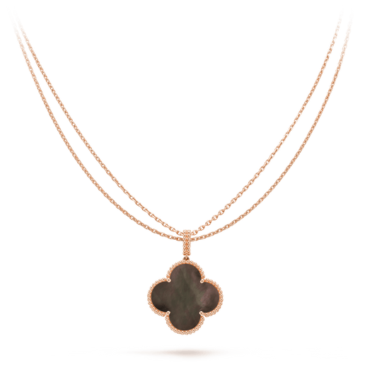 [Everoly JW]CLOVER 25MM GOLD DARK MOP BIG CLOVER NECKLACE