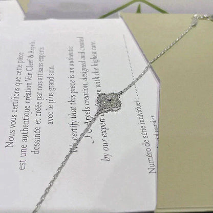 [Everoly JW]CLOVER  SINGLE FLOWER BRACELET SILVER