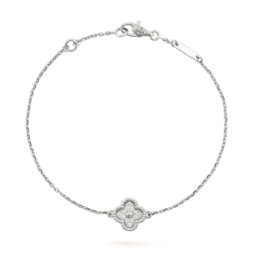 [Everoly JW]CLOVER  SINGLE FLOWER BRACELET SILVER