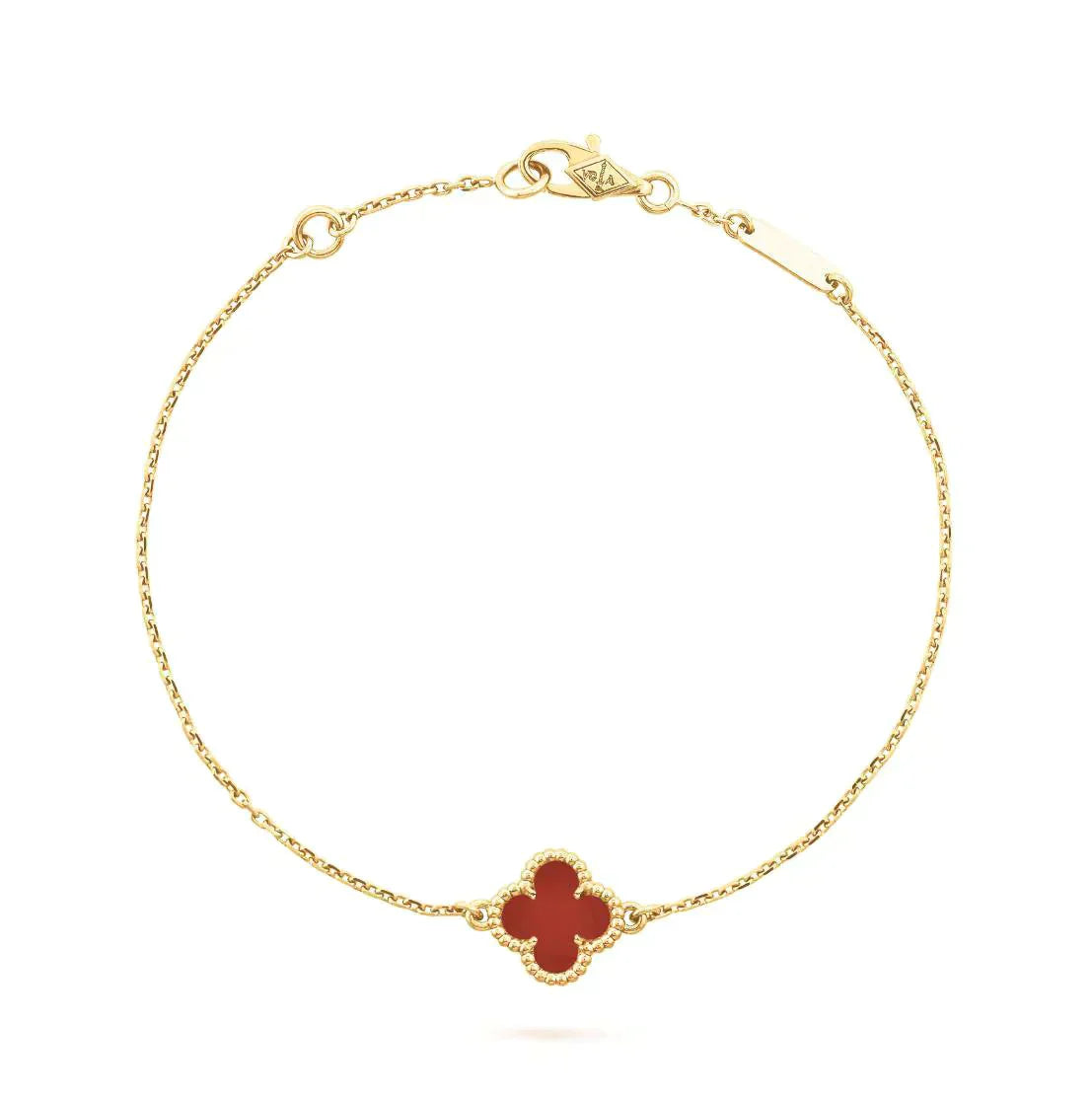 [Everoly JW]CLOVER  CARNELIAN SINGLE FLOWER BRACELET