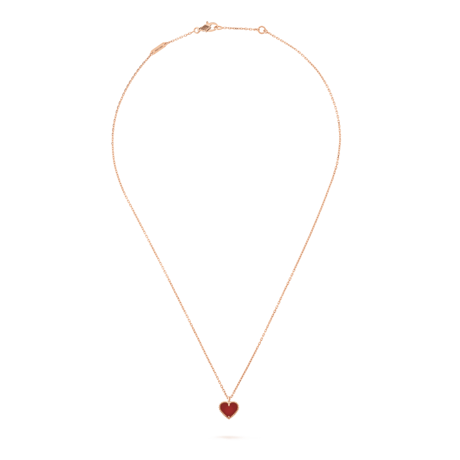 [Everoly JW]SWEET CLOVER CARNELIAN HEART NECKLACE