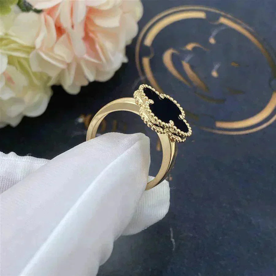 [Everoly JW]CLOVER ONYX RING