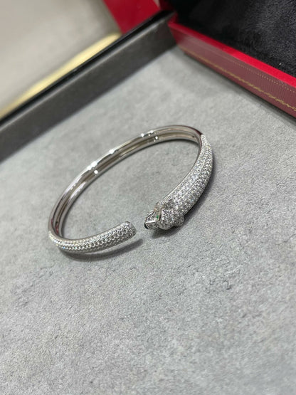 [Everoly JW]PANTHERE FULL DIAMOND OPEN BRACELET
