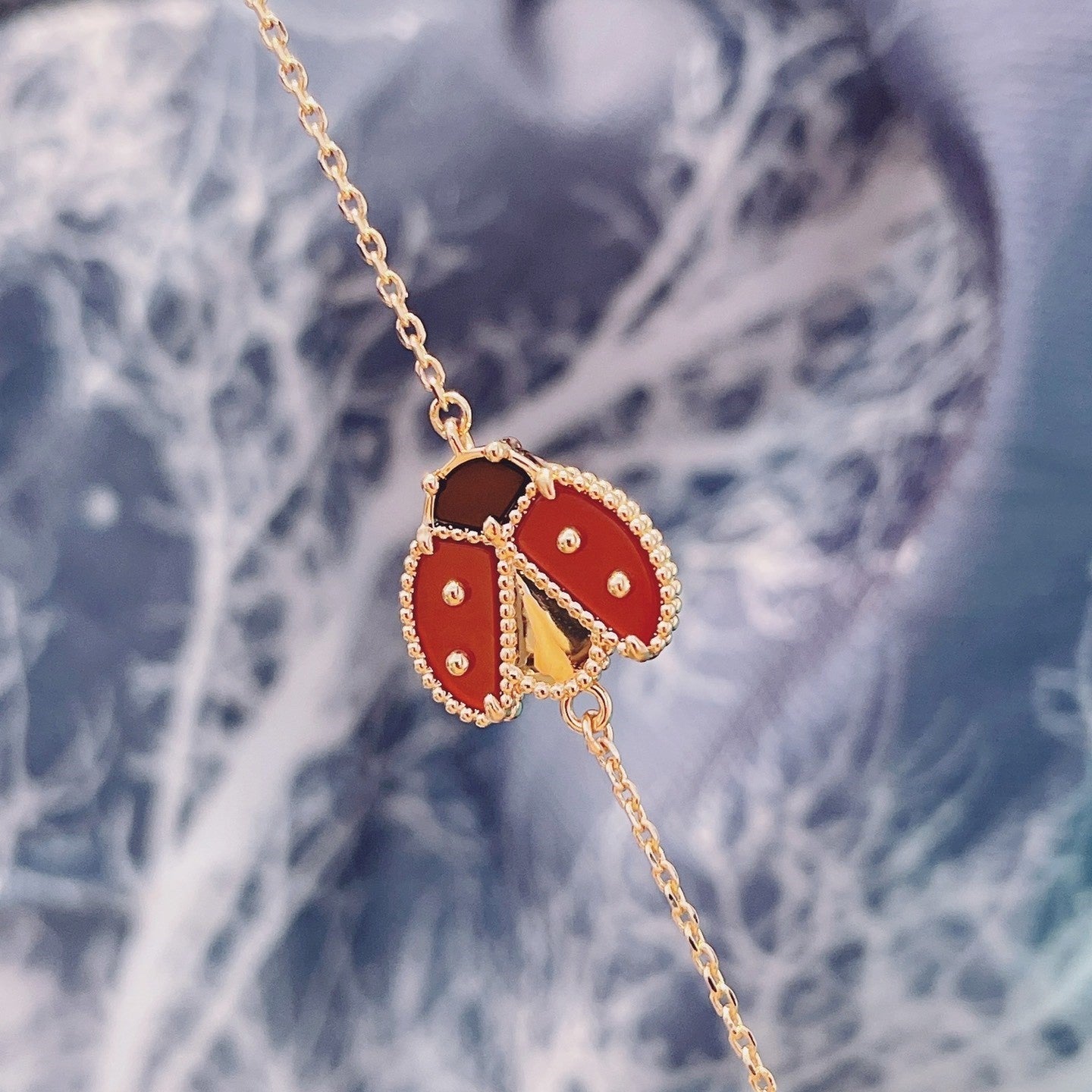 [Everoly JW]LUCKY SPRING 1 MOTIF PINK GOLD BRACELET