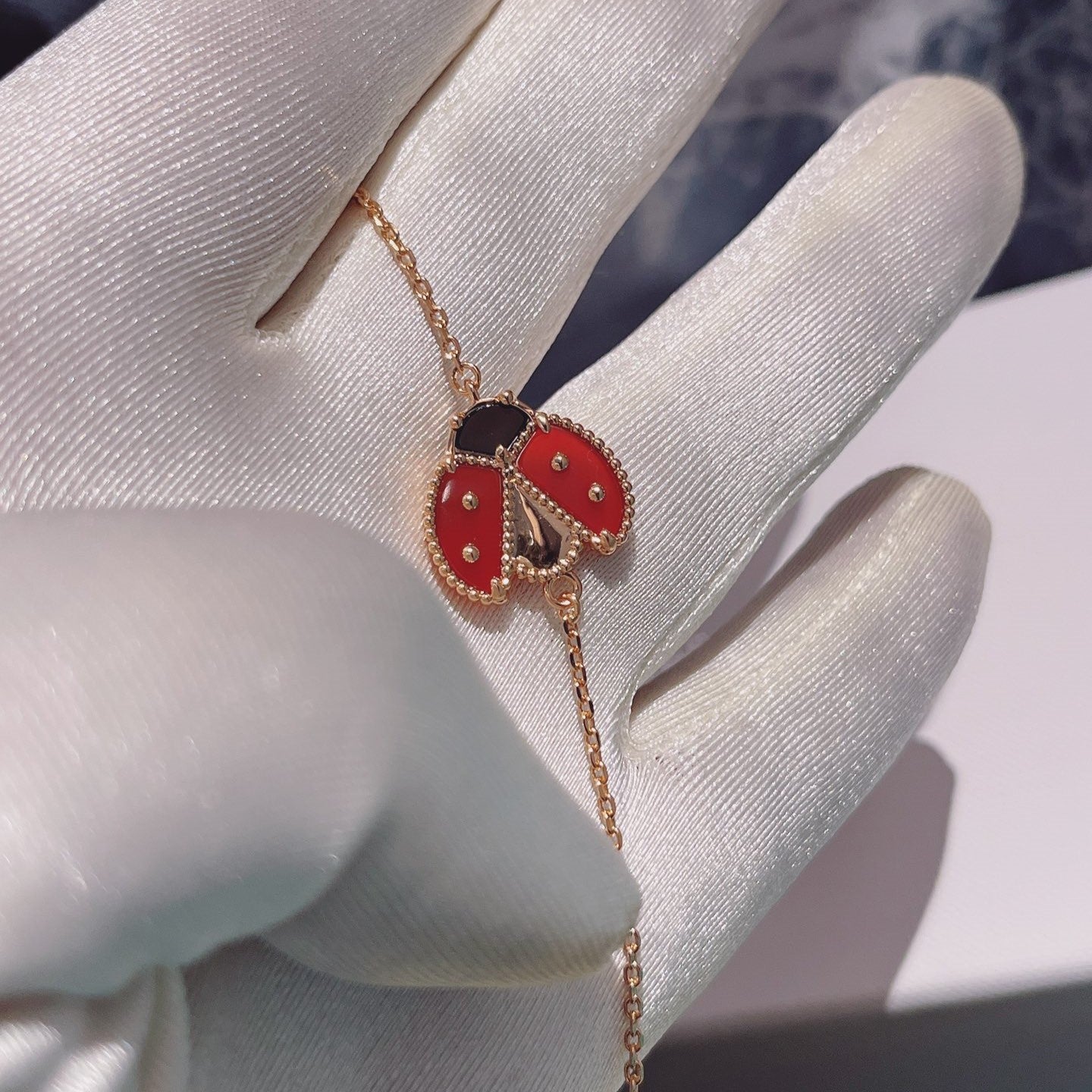 [Everoly JW]LUCKY SPRING 1 MOTIF PINK GOLD BRACELET