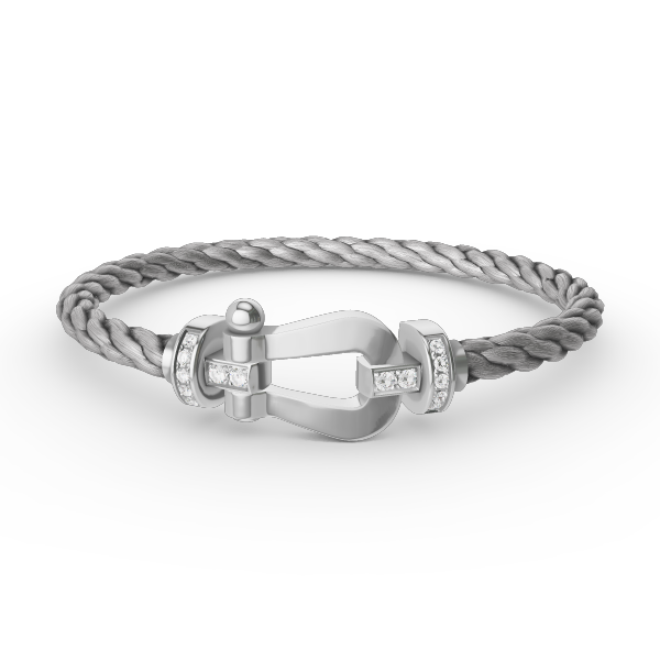[Everoly JW]FORCE LARGE HORSESHOE HALF DIAMOND BRACELET SILVER