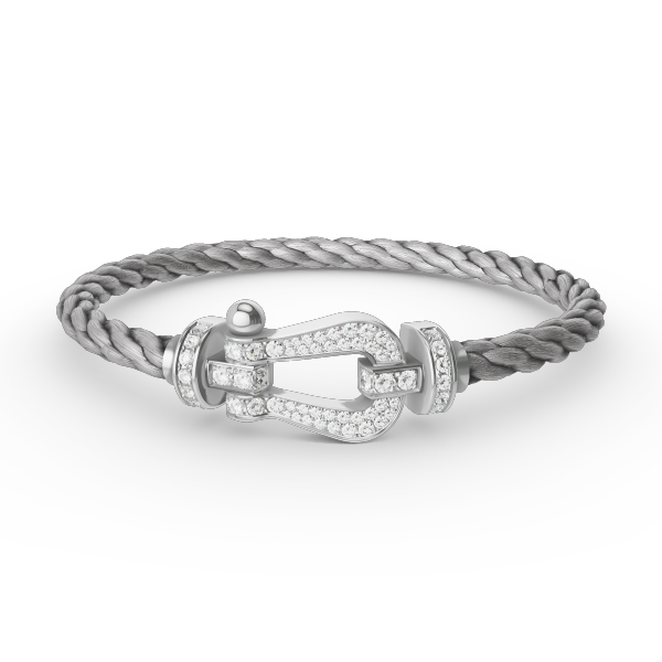 [Everoly JW]FORCE LARGE HORSESHOE FULL DIAMOND BRACELET SILVER