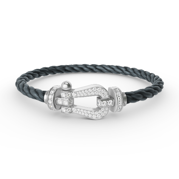 [Everoly JW]FORCE LARGE HORSESHOE FULL DIAMOND BRACELET SILVER